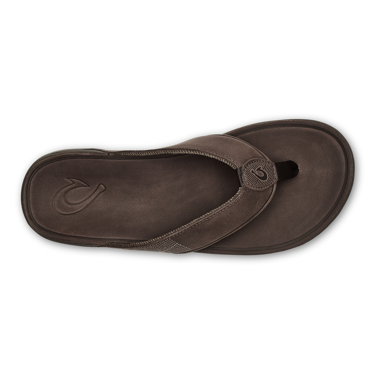 OluKai Customer Favorite - Tuahine Men's Waterproof Leather Beach Sandals - Dark Wood
