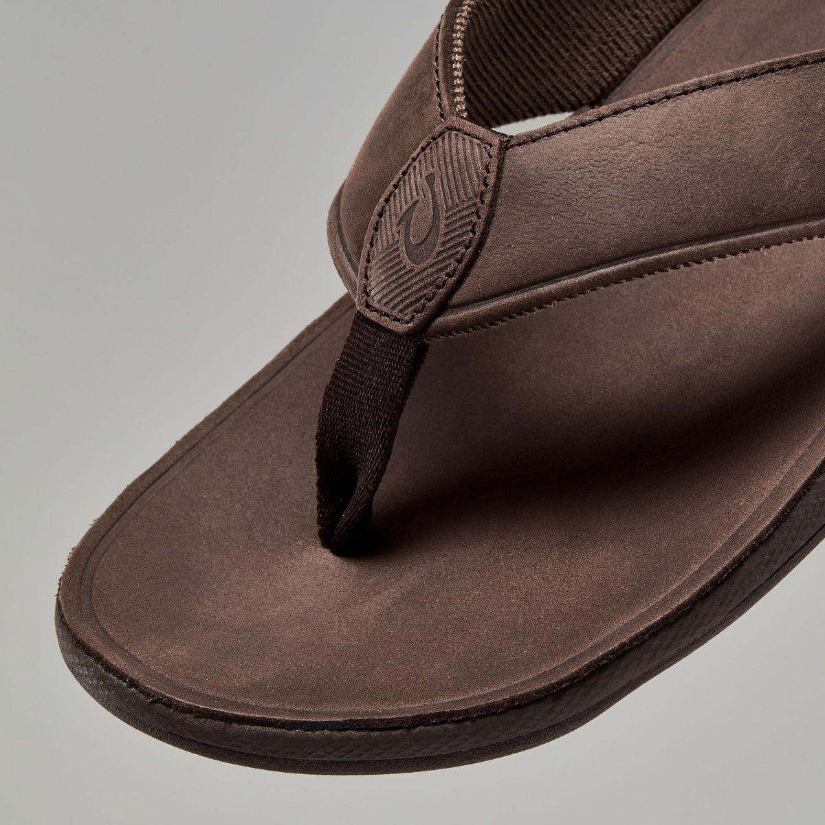 OluKai Customer Favorite - Tuahine Men's Waterproof Leather Beach Sandals - Dark Wood