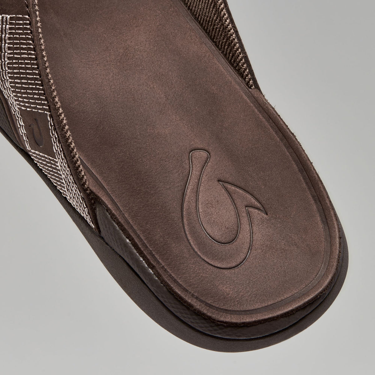OluKai Customer Favorite - Tuahine Men's Waterproof Leather Beach Sandals - Dark Wood