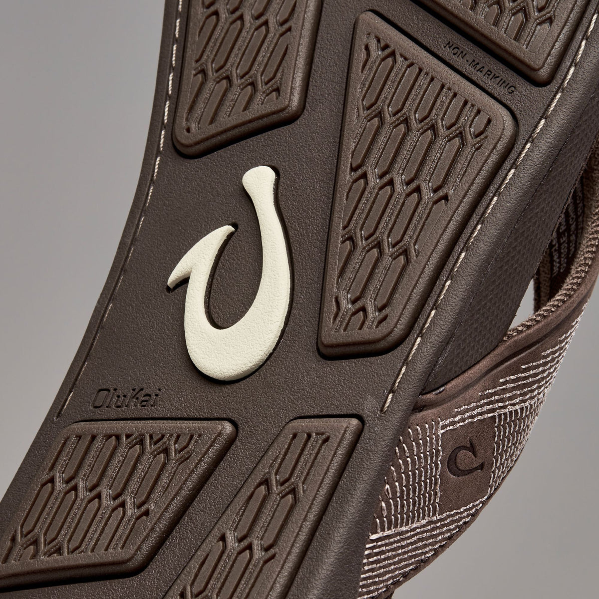 OluKai Customer Favorite - Tuahine Men's Waterproof Leather Beach Sandals - Dark Wood