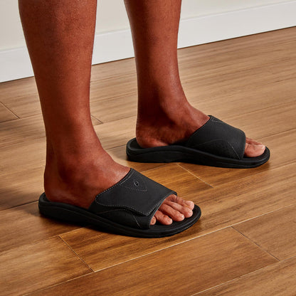OluKai Hot Sale - Nalu Slide Men's Beach Slide Sandals - Black