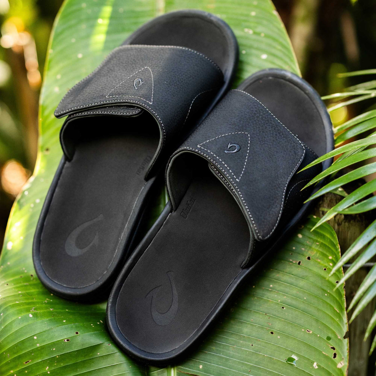 OluKai Hot Sale - Nalu Slide Men's Beach Slide Sandals - Black