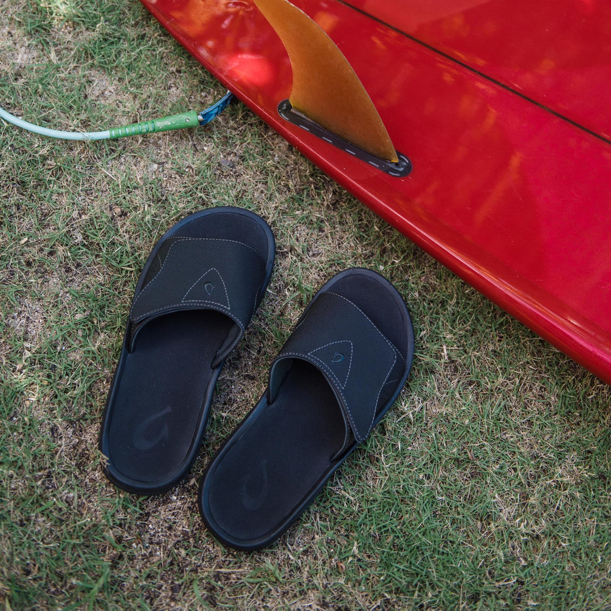 OluKai Hot Sale - Nalu Slide Men's Beach Slide Sandals - Black