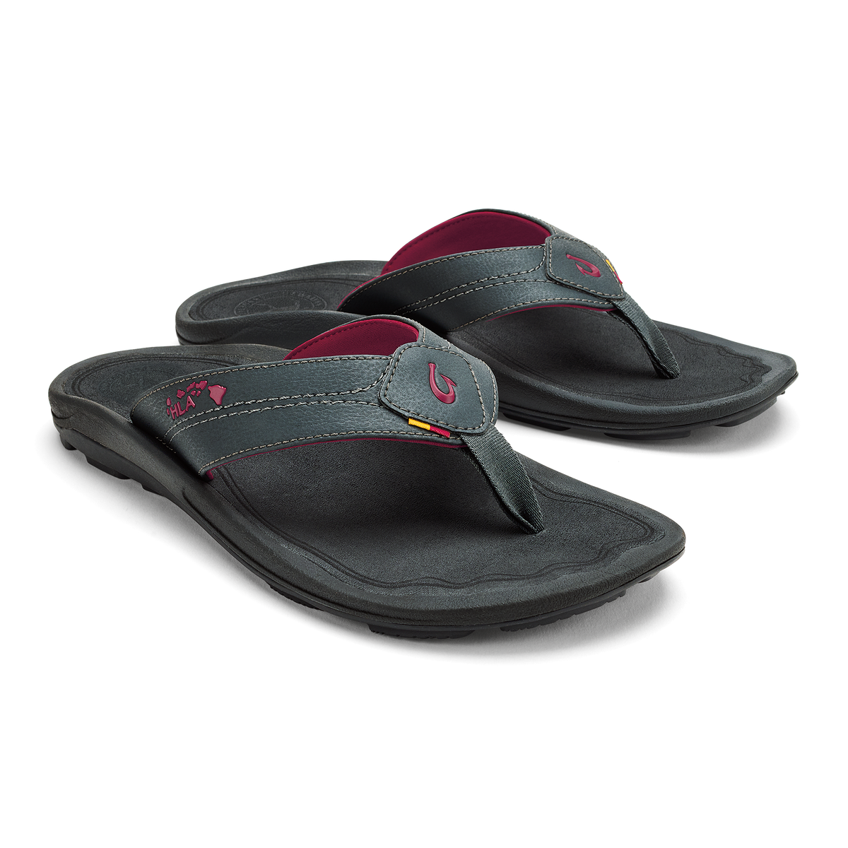 OluKai Popular - Kīpī Men’s Comfortable Beach Sandals - Dark Shadow