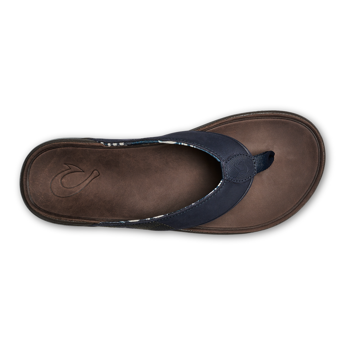 OluKai Premium - Tuahine Men's Waterproof Leather Beach Sandals - Trench Blue