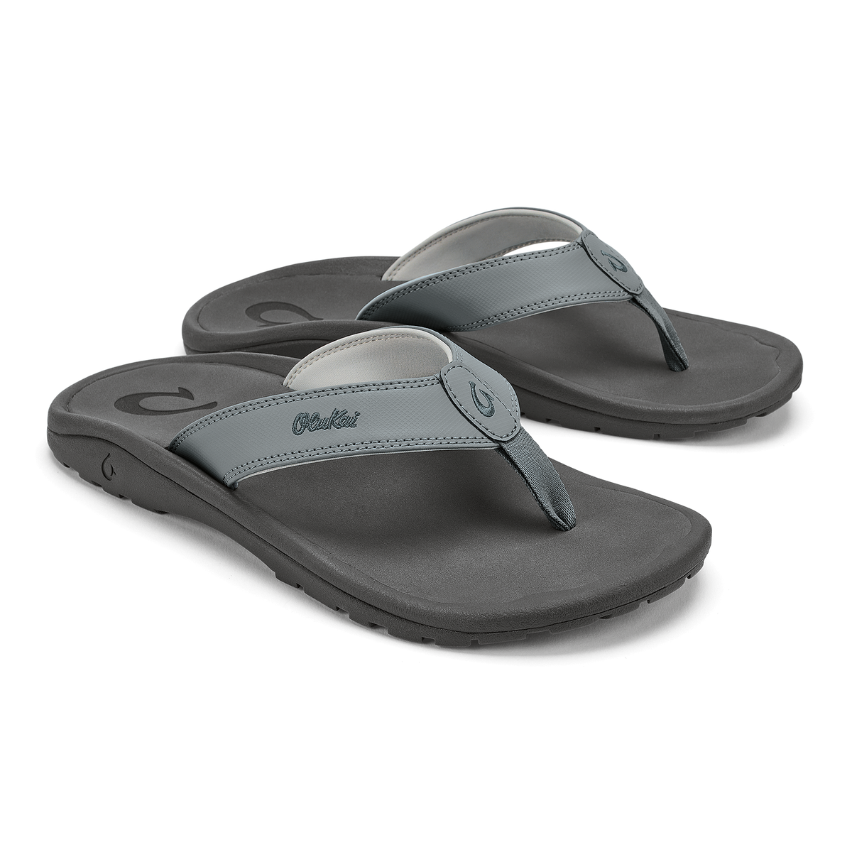 OluKai Hot Sale - ‘Ohana Men's Best Selling Beach Sandals - Ash / Rock