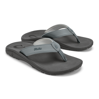 OluKai Hot Sale - ‘Ohana Men's Best Selling Beach Sandals - Ash / Rock