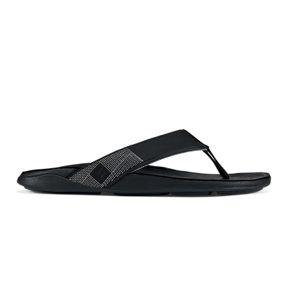 OluKai Featured - Tuahine Men's Waterproof Leather Beach Sandals - Black