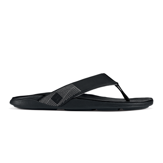 OluKai Featured - Tuahine Men's Waterproof Leather Beach Sandals - Black
