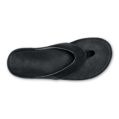 OluKai Featured - Tuahine Men's Waterproof Leather Beach Sandals - Black