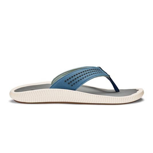 OluKai Hot Sale - Ulele Men's Beach Sandals - Slate Blue / Charcoal