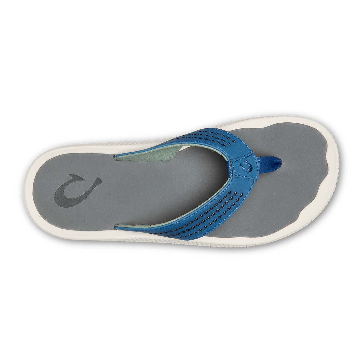 OluKai Hot Sale - Ulele Men's Beach Sandals - Slate Blue / Charcoal