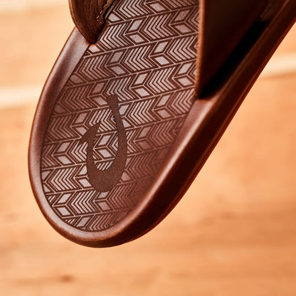 OluKai Latest - ‘Ilikai Men‘s Leather Sandals - Toffee