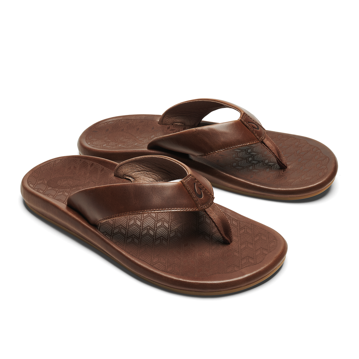 OluKai Latest - ‘Ilikai Men‘s Leather Sandals - Toffee