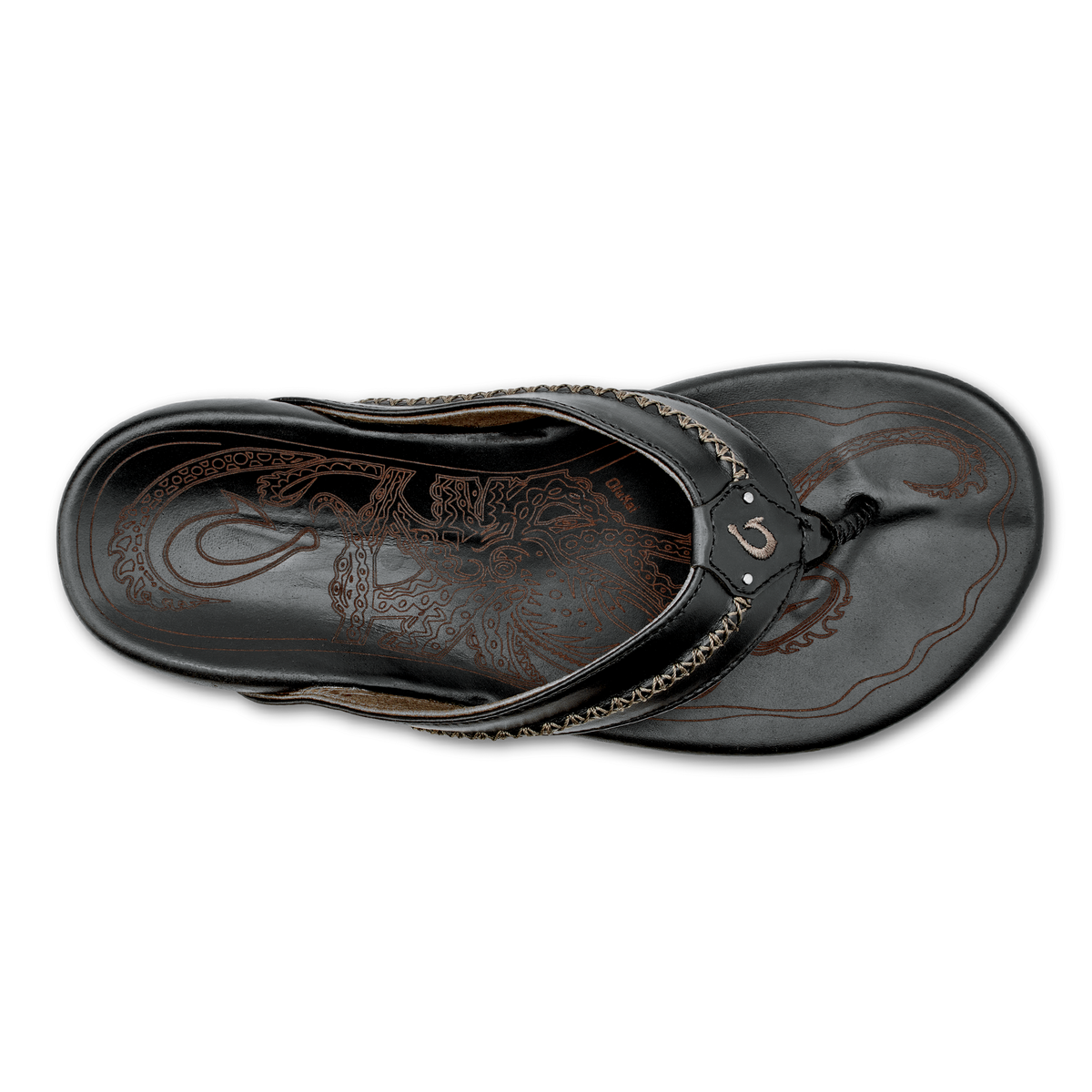 OluKai Classic - OluKai Mea Ola - Black | Men's Leather Beach Sandals
