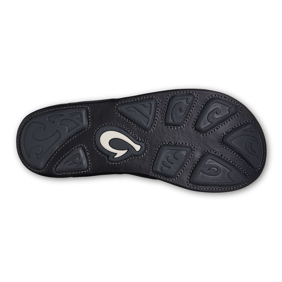 OluKai Premium - Mekila Men's Full-Grain Leather Beach Sandals - Black