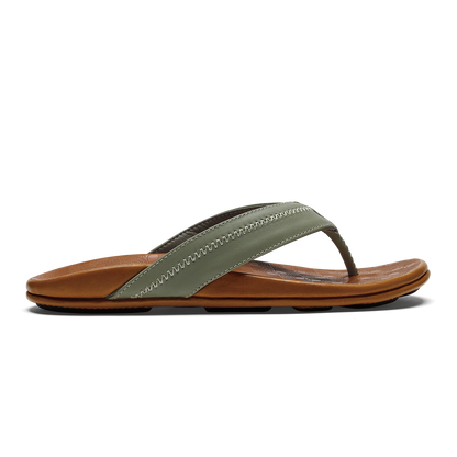 OluKai Quality - Hiapo - Odyssey Grey / Sahara Men’s Leather Beach Sandals