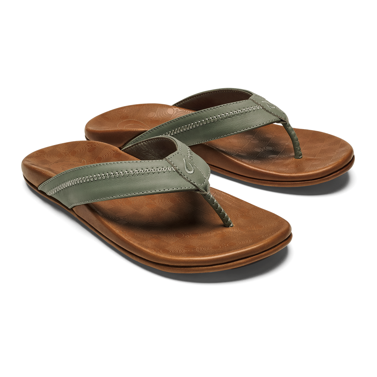 OluKai Quality - Hiapo - Odyssey Grey / Sahara Men’s Leather Beach Sandals