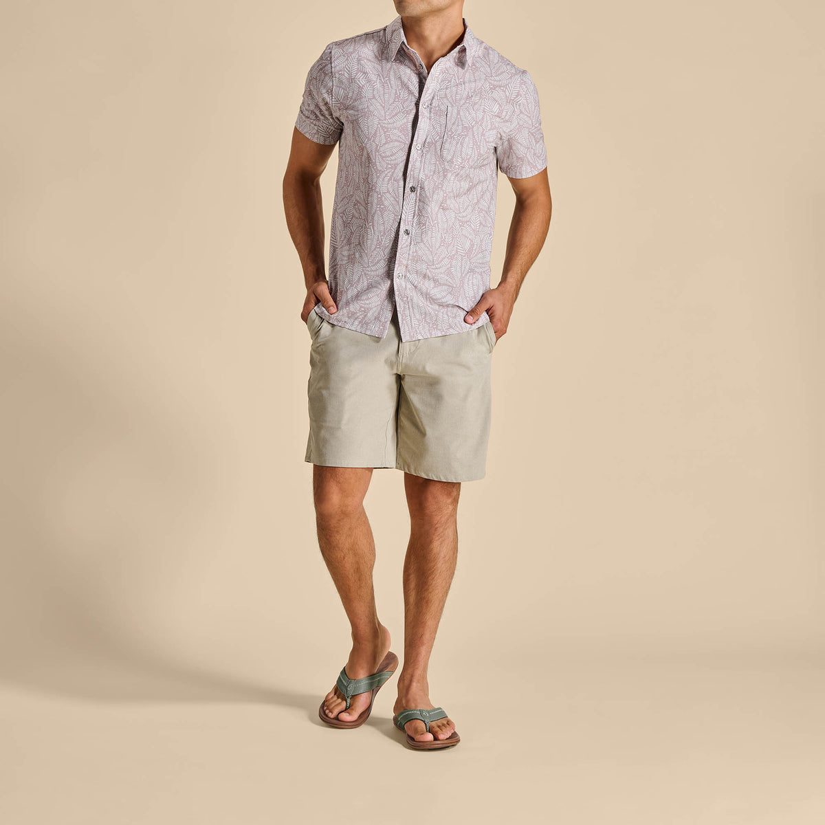 OluKai Quality - Hiapo - Odyssey Grey / Sahara Men’s Leather Beach Sandals