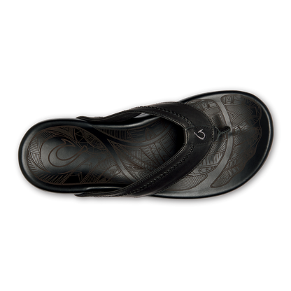 OluKai Hot Sale - Hiapo - Lava Rock Men’s Leather Beach Sandals