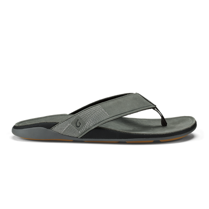 OluKai Smart Buy - Tuahine Men's Waterproof Leather Beach Sandals - Rock