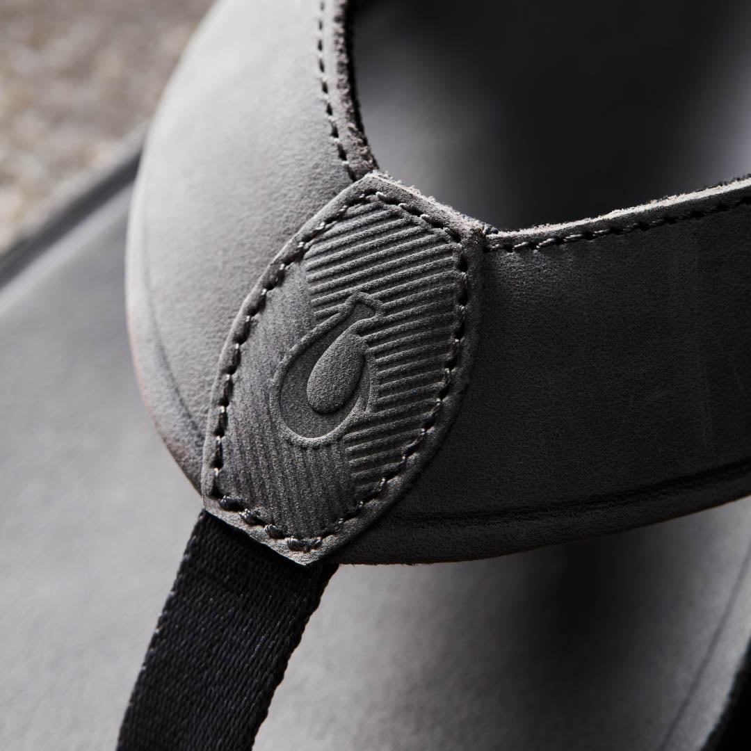 OluKai Smart Buy - Tuahine Men's Waterproof Leather Beach Sandals - Rock