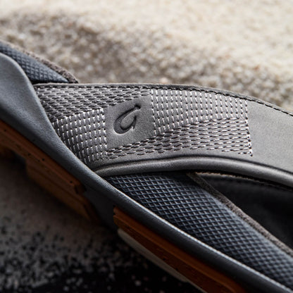 OluKai Smart Buy - Tuahine Men's Waterproof Leather Beach Sandals - Rock