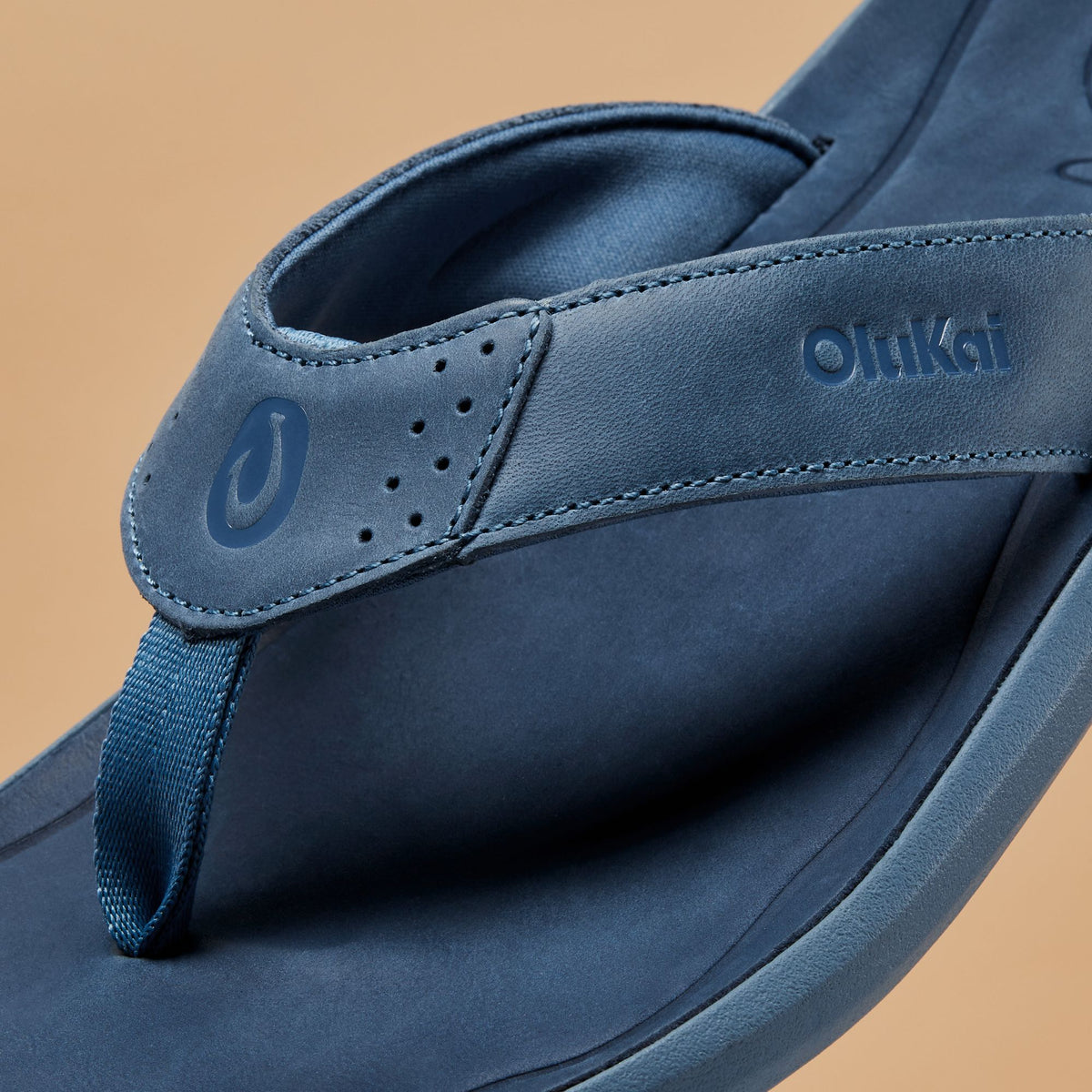 OluKai Hot Sale - Pili Men’s Waterproof Leather Sandals - Blue Fog / Coastal Blue
