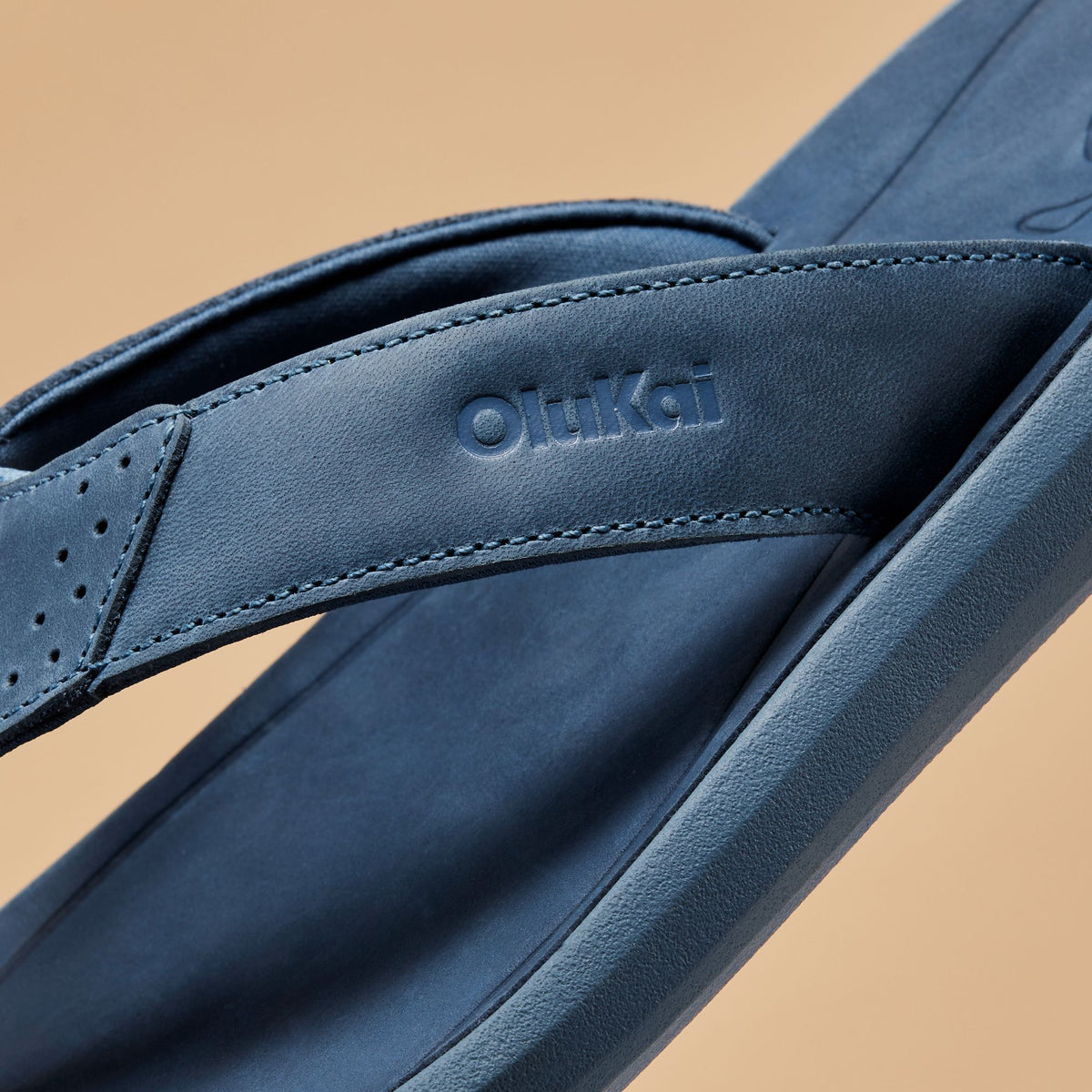 OluKai Hot Sale - Pili Men’s Waterproof Leather Sandals - Blue Fog / Coastal Blue