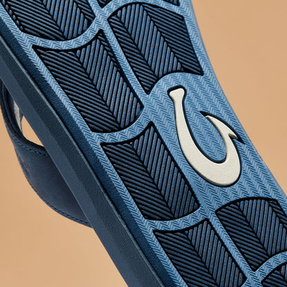 OluKai Hot Sale - Pili Men’s Waterproof Leather Sandals - Blue Fog / Coastal Blue