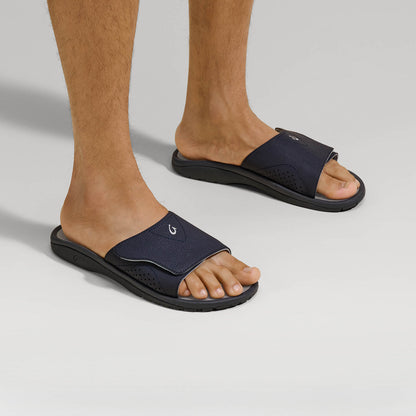 OluKai New - OluKai Nalu Slide - Trench Blue / Charcoal | Men's Sandals