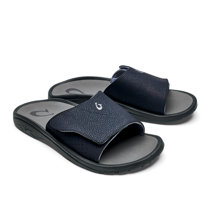OluKai New - OluKai Nalu Slide - Trench Blue / Charcoal | Men's Sandals
