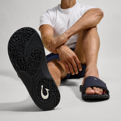 OluKai New - OluKai Nalu Slide - Trench Blue / Charcoal | Men's Sandals