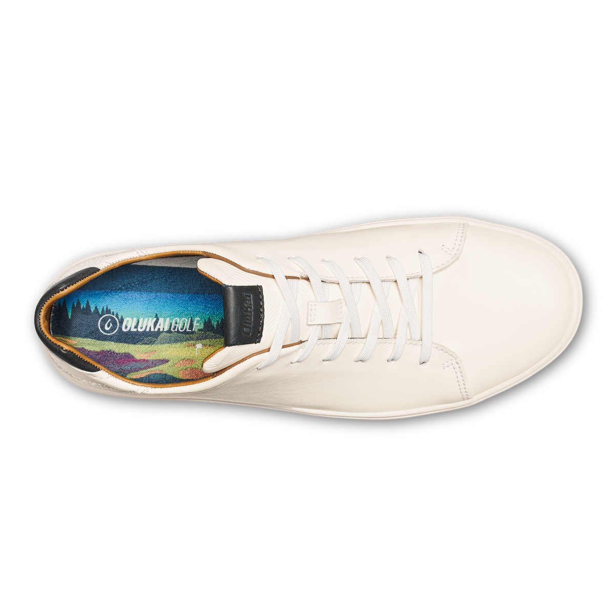 OluKai Smart Buy - Wai‘alae Men’s Waterproof Leather Golf Shoes - White