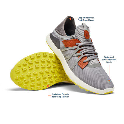 OluKai Great Value - Manele Men’s Breathable Golf Shoes - Poi / Charcoal