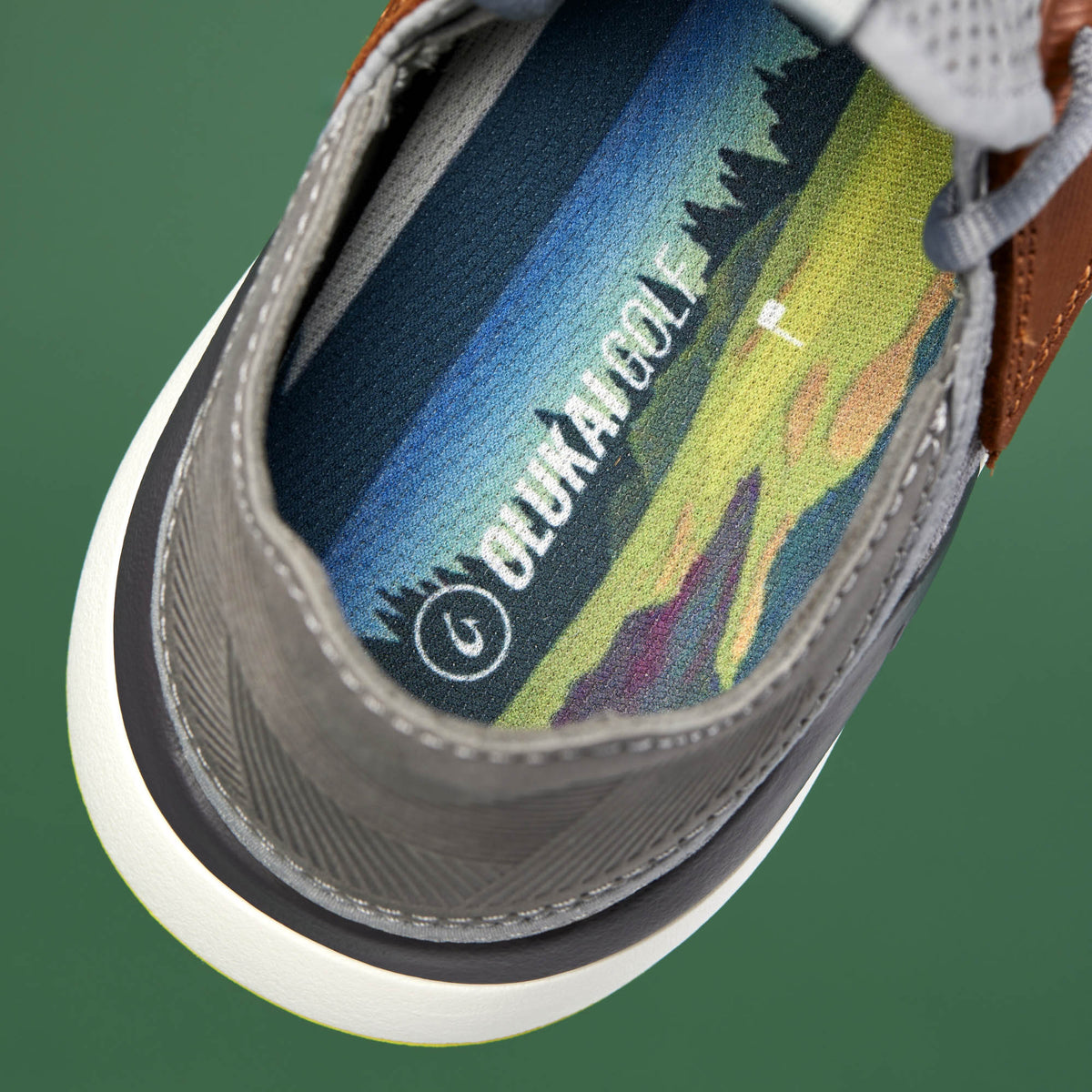 OluKai Great Value - Manele Men’s Breathable Golf Shoes - Poi / Charcoal