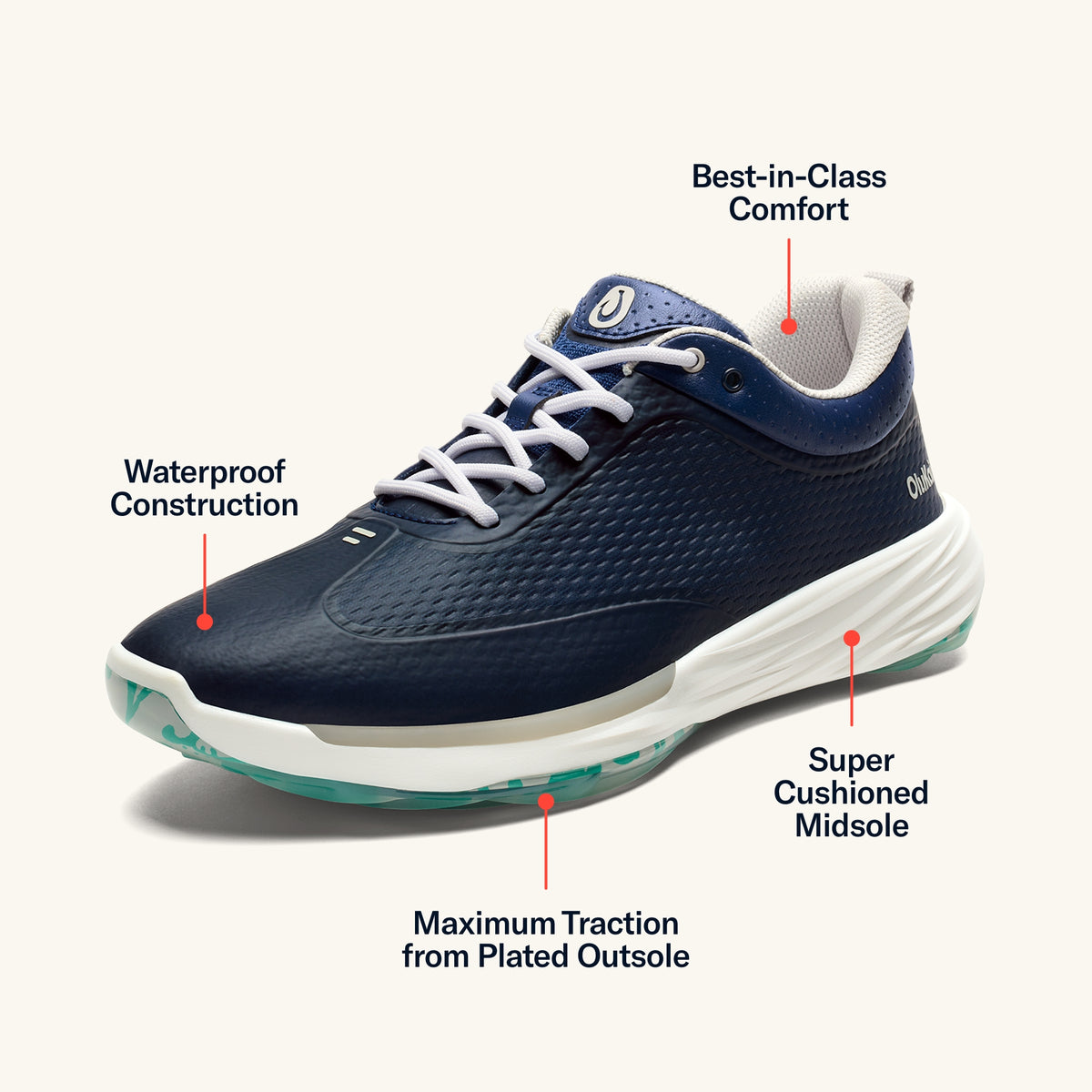 OluKai Trending - Mākena Men’s Waterproof Golf Shoes - Mood Indigo