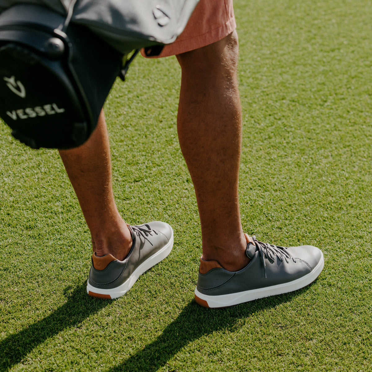 OluKai Essential - Wai‘alae Men’s Waterproof Leather Golf Shoes - Stone