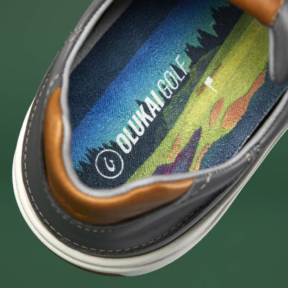 OluKai Essential - Wai‘alae Men’s Waterproof Leather Golf Shoes - Stone