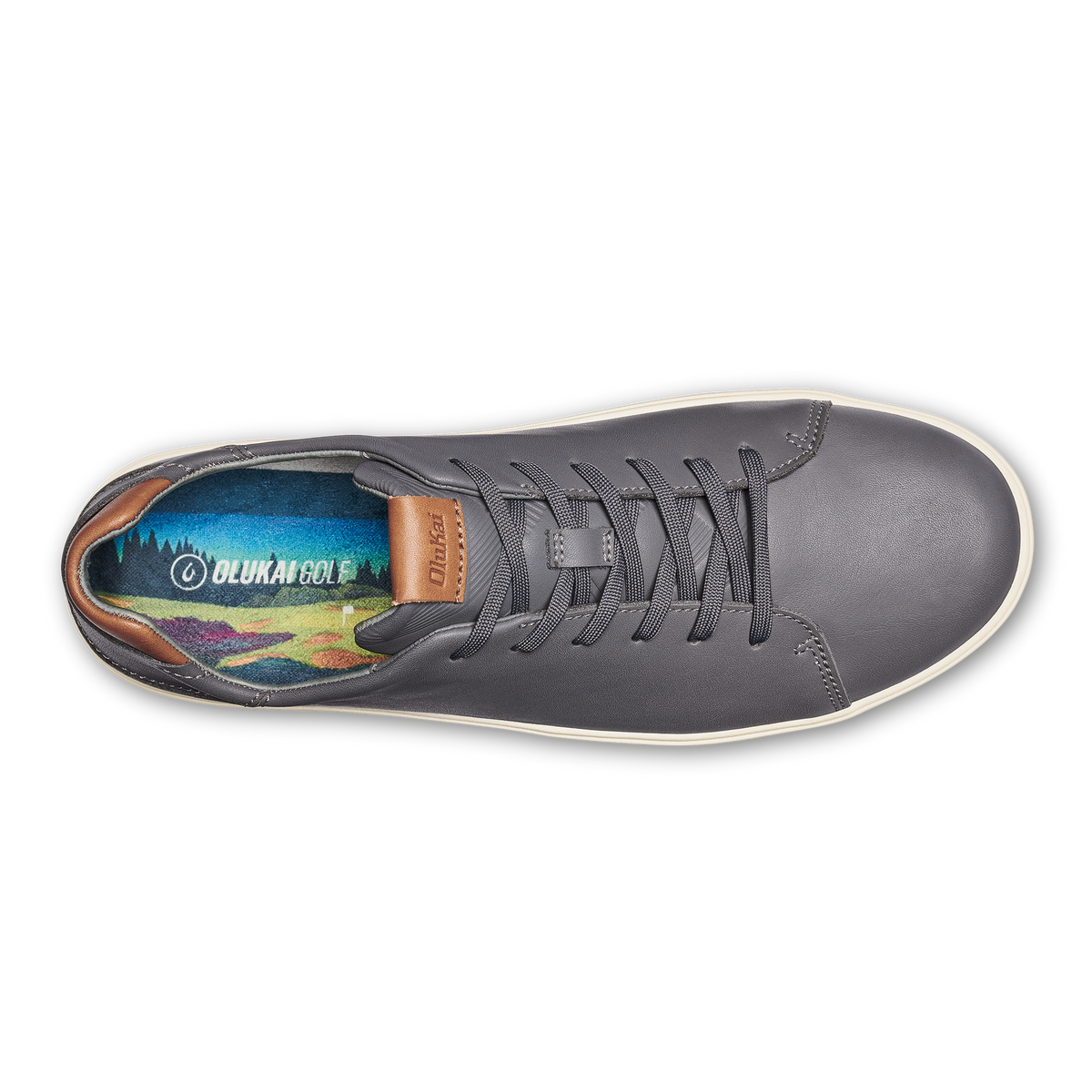 OluKai Essential - Wai‘alae Men’s Waterproof Leather Golf Shoes - Stone