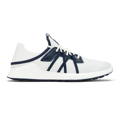 OluKai Best Price - Manele Men’s Breathable Golf Shoes - Bright White / Mood Indigo