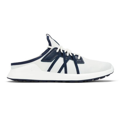 OluKai Best Price - Manele Men’s Breathable Golf Shoes - Bright White / Mood Indigo