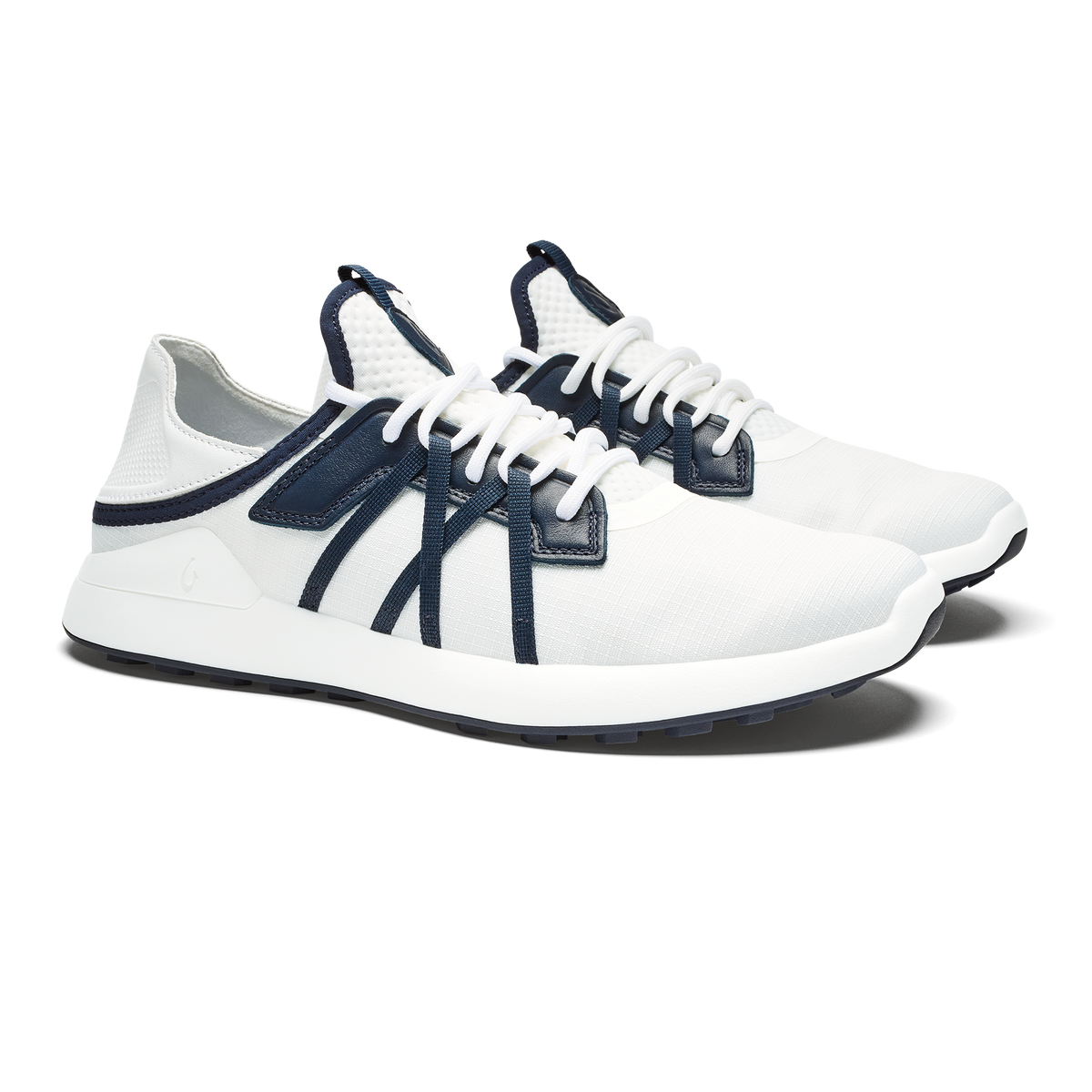 OluKai Best Price - Manele Men’s Breathable Golf Shoes - Bright White / Mood Indigo