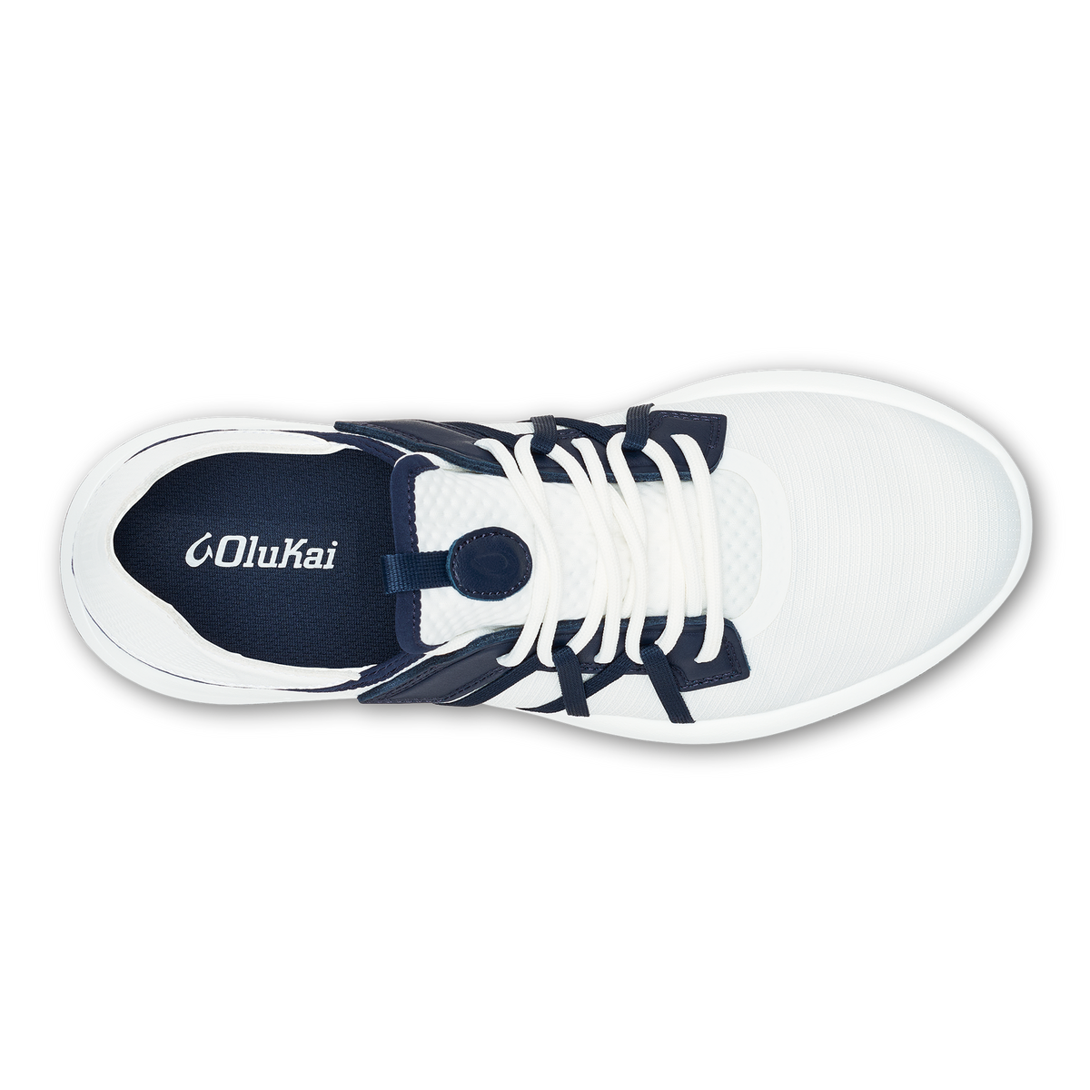 OluKai Best Price - Manele Men’s Breathable Golf Shoes - Bright White / Mood Indigo
