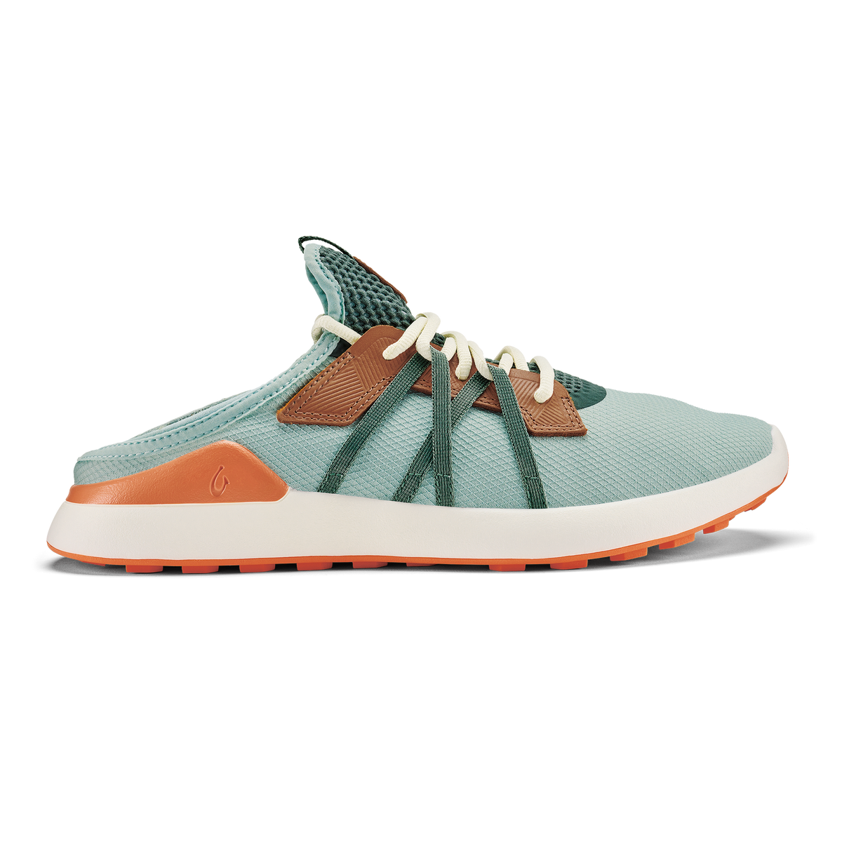 OluKai New - Manele Men’s Breathable Golf Shoes - Pale Moss / Molten Orange