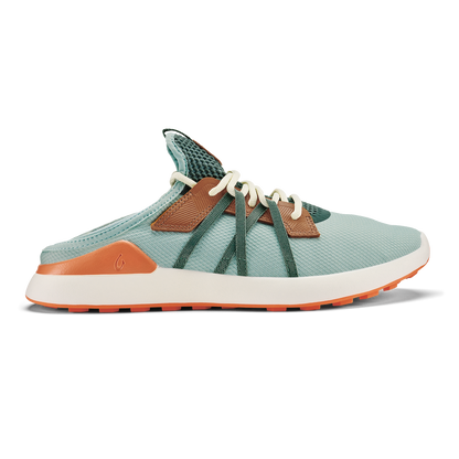 OluKai New - Manele Men’s Breathable Golf Shoes - Pale Moss / Molten Orange