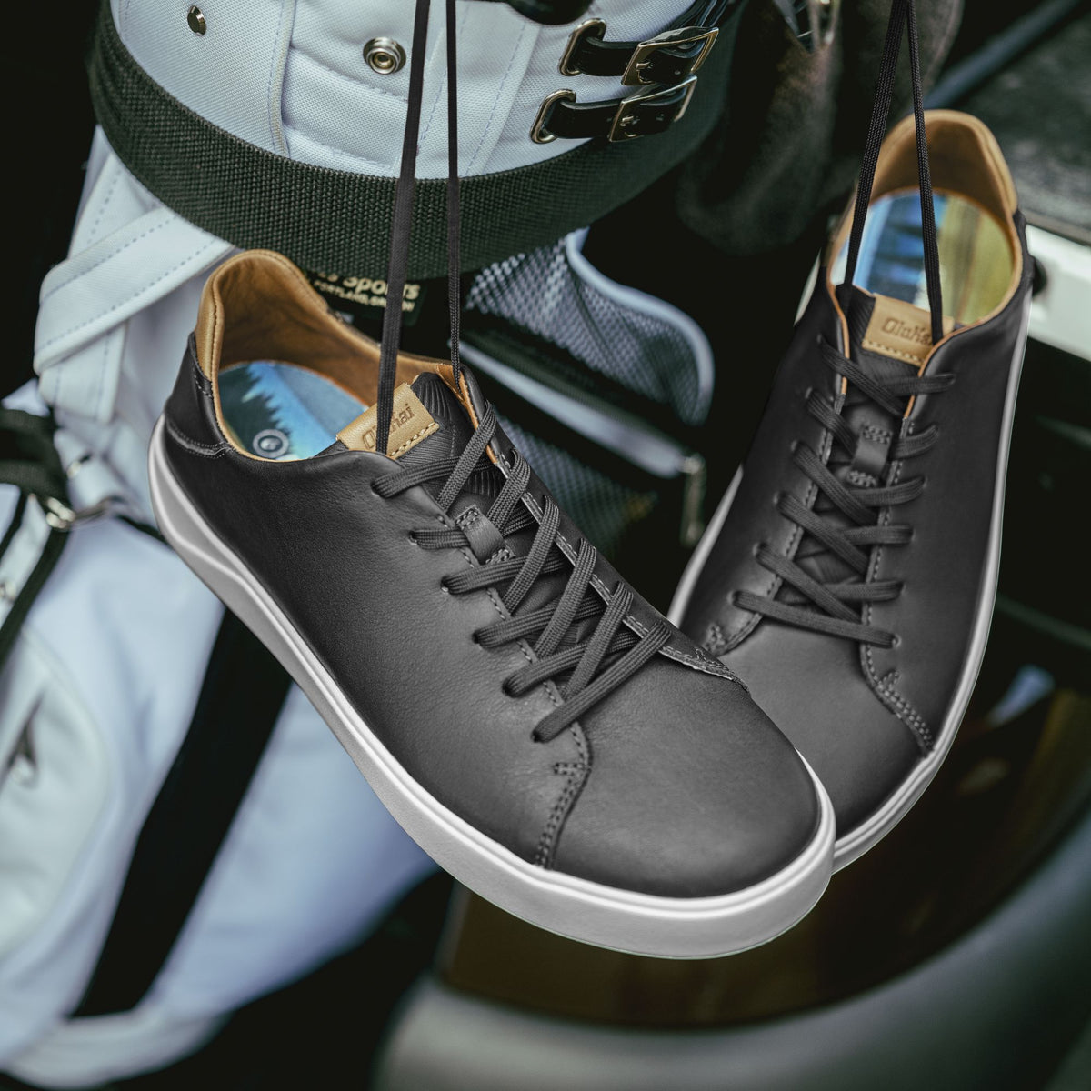 OluKai Value - Wai‘alae Men’s Waterproof Leather Golf Shoes - Black
