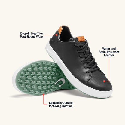 OluKai Value - Wai‘alae Men’s Waterproof Leather Golf Shoes - Black