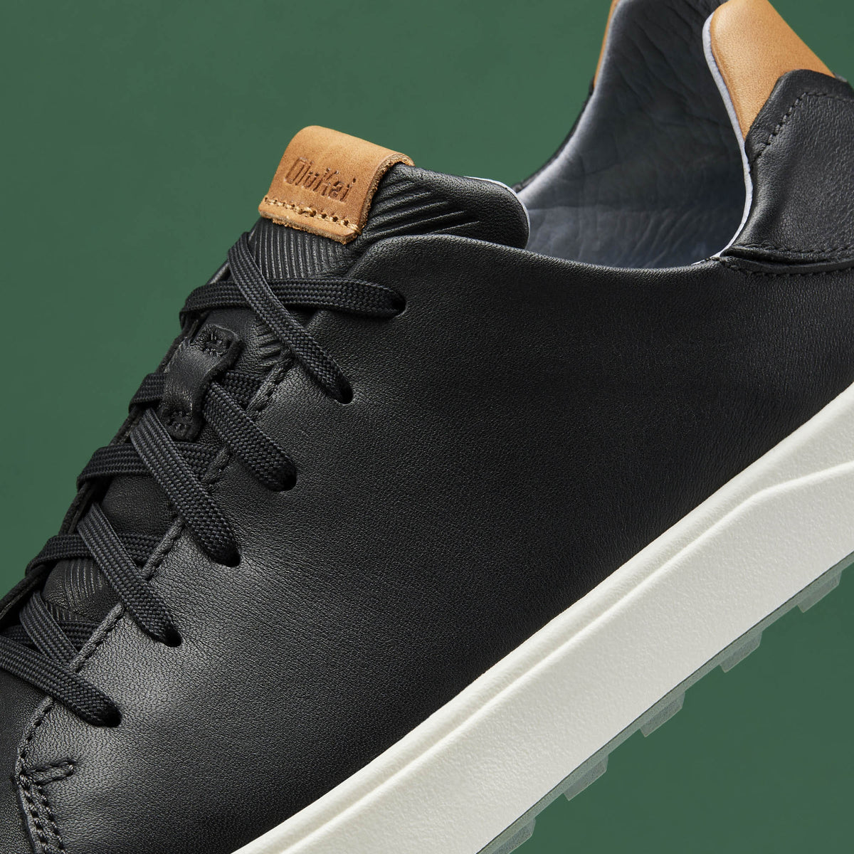 OluKai Value - Wai‘alae Men’s Waterproof Leather Golf Shoes - Black
