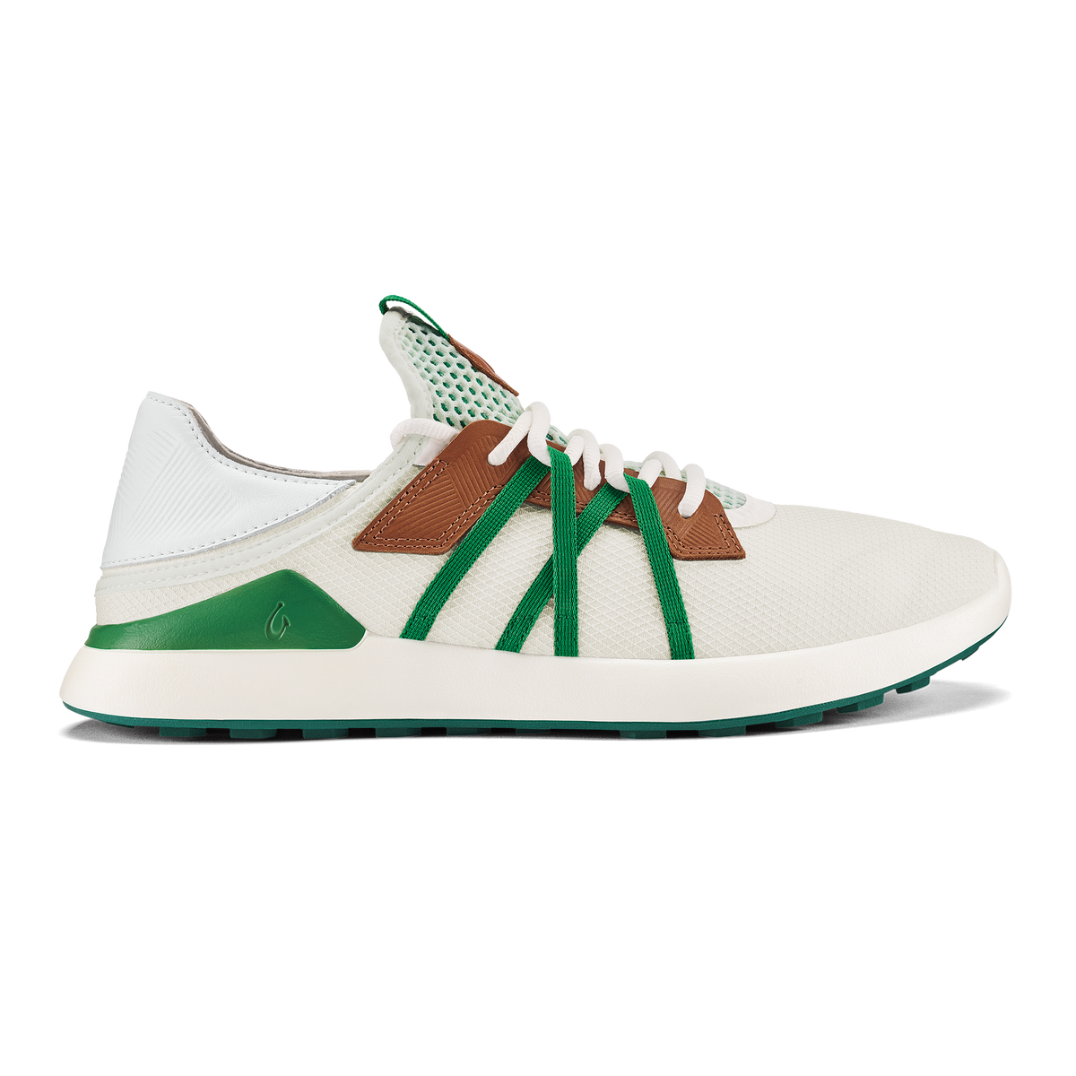 OluKai Customer Favorite - Manele Men’s Breathable Golf Shoes - White / Bamboo